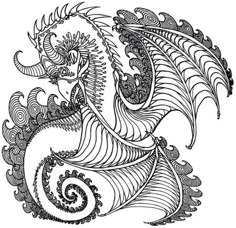 dragon coloring pages  adults dragon coloring pages fantasy