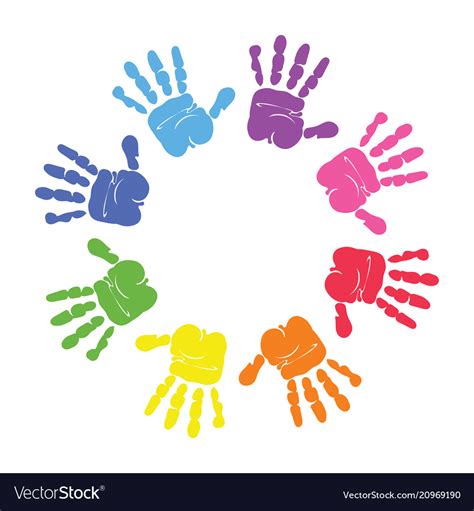 colorful hand prints   children royalty  vector