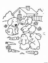 Carottes Chien Lapins Amis sketch template