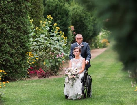 when this bride couldn t walk down the aisle her groom stepped up