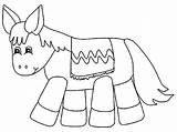 Pinata Donkey Luna Colorluna Educativeprintable sketch template