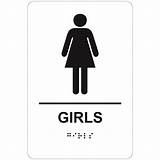 Girls Restroom Signs Braille Economy Ada Sign sketch template