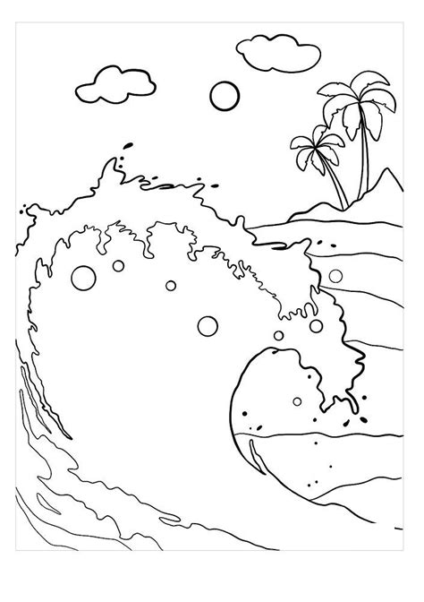 water coloring pages waves coloring book  coloring pages