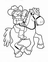 Cowgirl Coloring Pages Printable Riding Cowboy Cute Western Kids Color Rodeo Getcolorings Roundup Party Creative Group sketch template