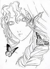 Elf Coloring Lineart Elves Deviantart Sketches Tattoo Pages Female sketch template