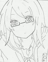 Anime Glasses Girl Drawing Nerd Easy Girls Draw Sketch Drawings Getdrawings Paintingvalley sketch template