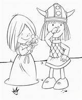 Coloring Pages Vicky Viking Characters Label Cartoon sketch template