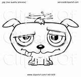 Dog Drunk Puppy Evil Illustration Cartoon Royalty Cory Thoman Lineart Clipart Vector Clip Outline sketch template