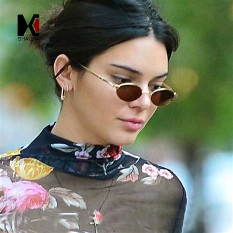 Unisex Kendall Jenner Small Oval Shape Vintage Sunglasses Astroshadez