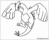 Lugia Pokemon Coloring Pages Shadow Color Online Print Coloringpagesonly Template sketch template