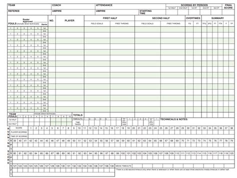 printable basketball scorebook