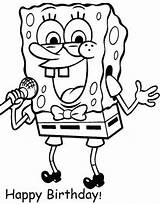 Birthday Spongebob Coloring Pages Happy Fun Family sketch template