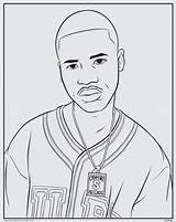 Rapper Rappers Eminem Cent Migos Getcolorings sketch template