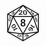 Dice Sided D20 Numbered Sticker sketch template
