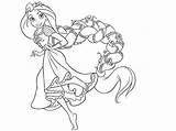Rapunzel Coloring Pages Princess Tangled Disney Hair Drawing Long Jasmine Baby Barbie Girl Pascal Peach Printable Colouring Belle Kids Princesses sketch template