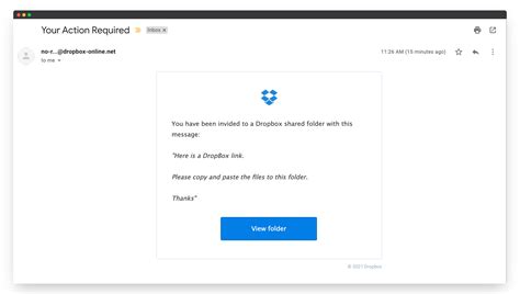 dropbox phishing email  hook security