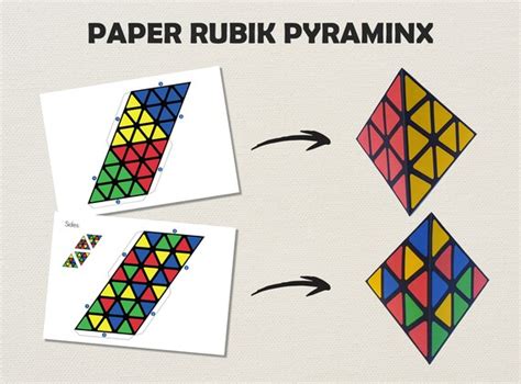 printable paper rubik pyraminx template    rubik etsy belgie
