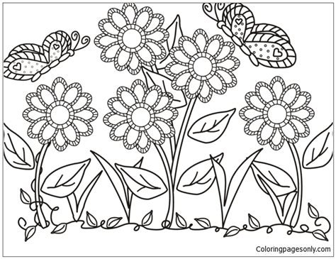 flower garden coloring page  coloring pages