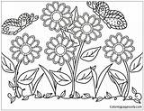 Flower Garden Pages Coloring Color Print sketch template