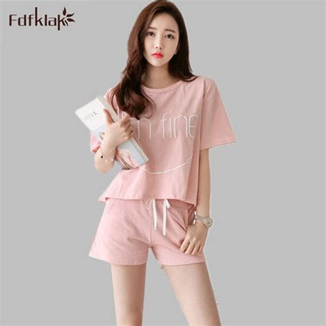 Buy Korean Style Women Summer Pyjamas Short Sleeve