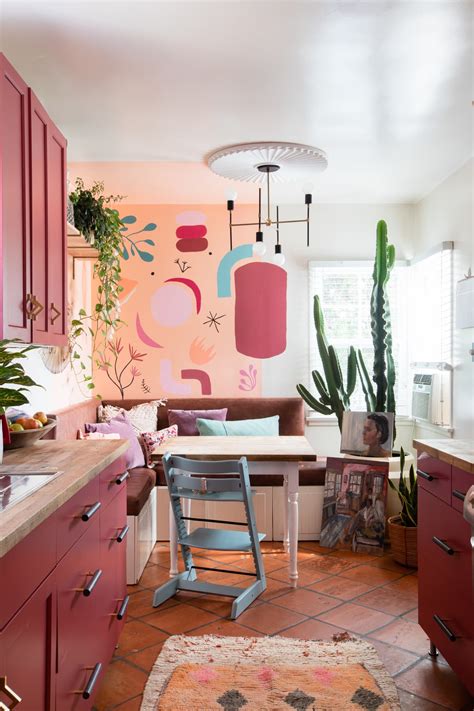 desain dapur minimalis  kombinasi pink cantik