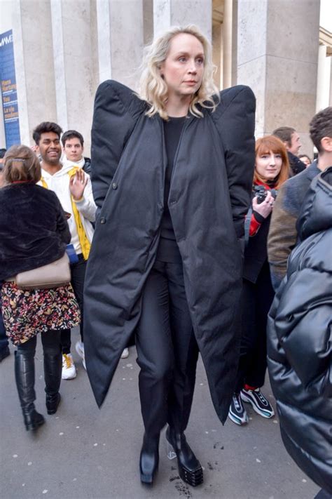 Gwendoline Christie Wears Coat With Over The Top Shoulder Pads