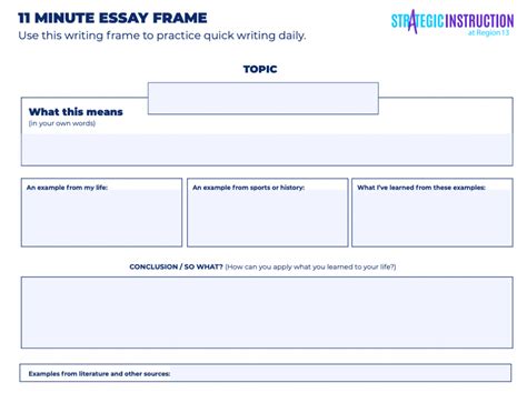 writing frames    practice writing   subject areas