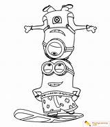 Coloring Minions sketch template