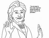 Coloring Clinton Hillary Pages Popular sketch template