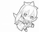 Sword Chibi Kirito Lineart Getdrawings Leafa sketch template