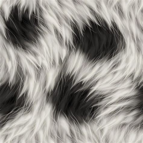 long soft black  white fur texture