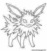 Pokemon Jolteon Coloring Eevee Pages Printable Color Print Cute Book Mega Smiling Drawing Drawings Evolutions Info Getcolorings Popular Sketch Online sketch template