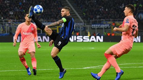barcelona  inter score icardi earns key draw  messi watches   stands cbssportscom