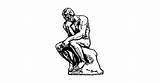 Thinker Rodin Vectorified sketch template