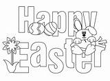 Easter Coloring Happy Colouring Pages Printable Print Bunny Worksheets Words Cards Egg Printables Card Sheet Color Sheets Religious Kids Eggs sketch template