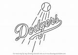 Dodgers Logo Los Angeles Draw Drawings Drawing Mlb Stencil Baseball Step Logos Stencils Uploaded User Paintingvalley Tutorial sketch template