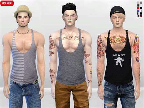 meat head muscle tank top by mclaynesims at tsr sims 4 updates