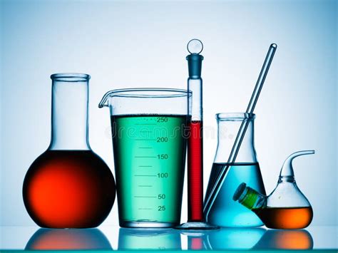 science lab chemicals stock image image  bright glass