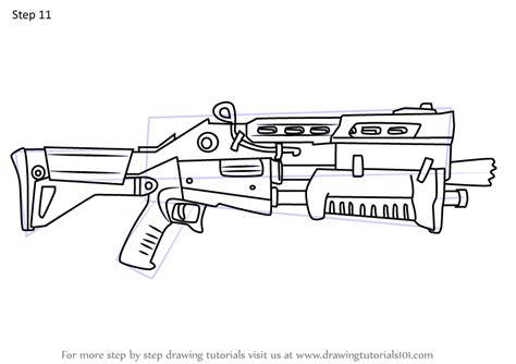 draw tactical shotgun  fortnite printable step  step