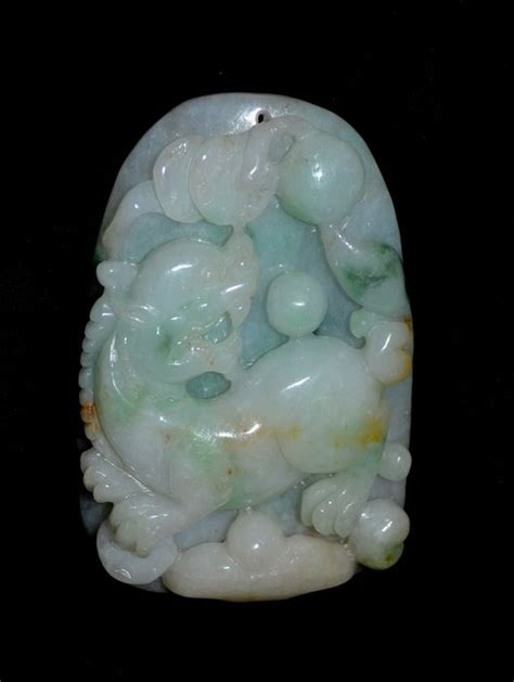 big burmese jadeite jade multi colored amulet pendant burma st century catawiki