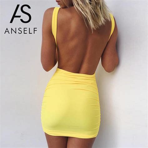 Anself Sexy Backless Summer Dress 2017 Women Sleeveless