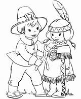 Coloring Native Pages American Indian Pilgrim Thanksgiving Kids sketch template