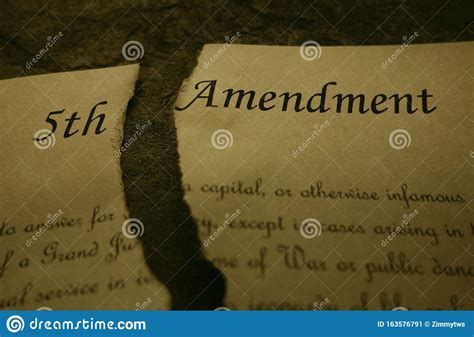 Constitution 5th Amendment Rip Stock Image Image Of Ripped Legal