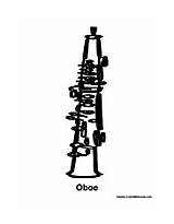 Oboe Coloring Pages Instrument Music sketch template
