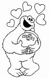 Cookie Monster Coloring Pages Print Kids Color sketch template