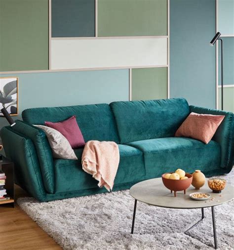 samtsofa sofa gruen samt metropolitan wohnzimmer inspiration trendfarbe