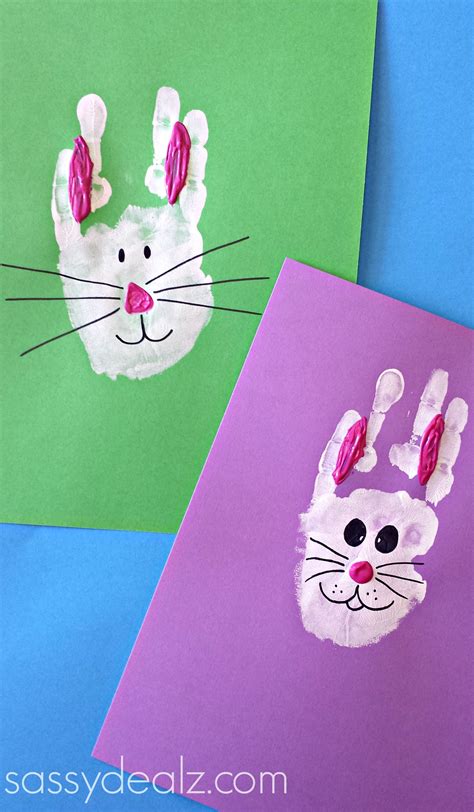 bunny rabbit handprint craft  kids easter idea crafty morning