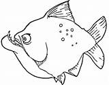 Piranha Coloring Pages Printable Fish Piranhas Color Drawing sketch template