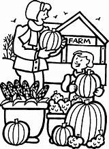 Coloring Pages Fall Pumpkin Farm Kids Patch Printable Color People Picking Family Preschool Clipart Apple Sheets Drawing Print Line Jobs sketch template