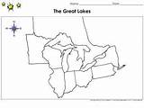 Lakes Great Map Blank Lake Michigan Virtue Classroom King Huron Teacherspayteachers sketch template
